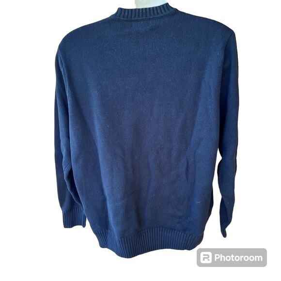 Dockers Knit Crewneck Argyle Sweater Pullover Sweater Black Gray Mens XL Cotton - Picture 5 of 7